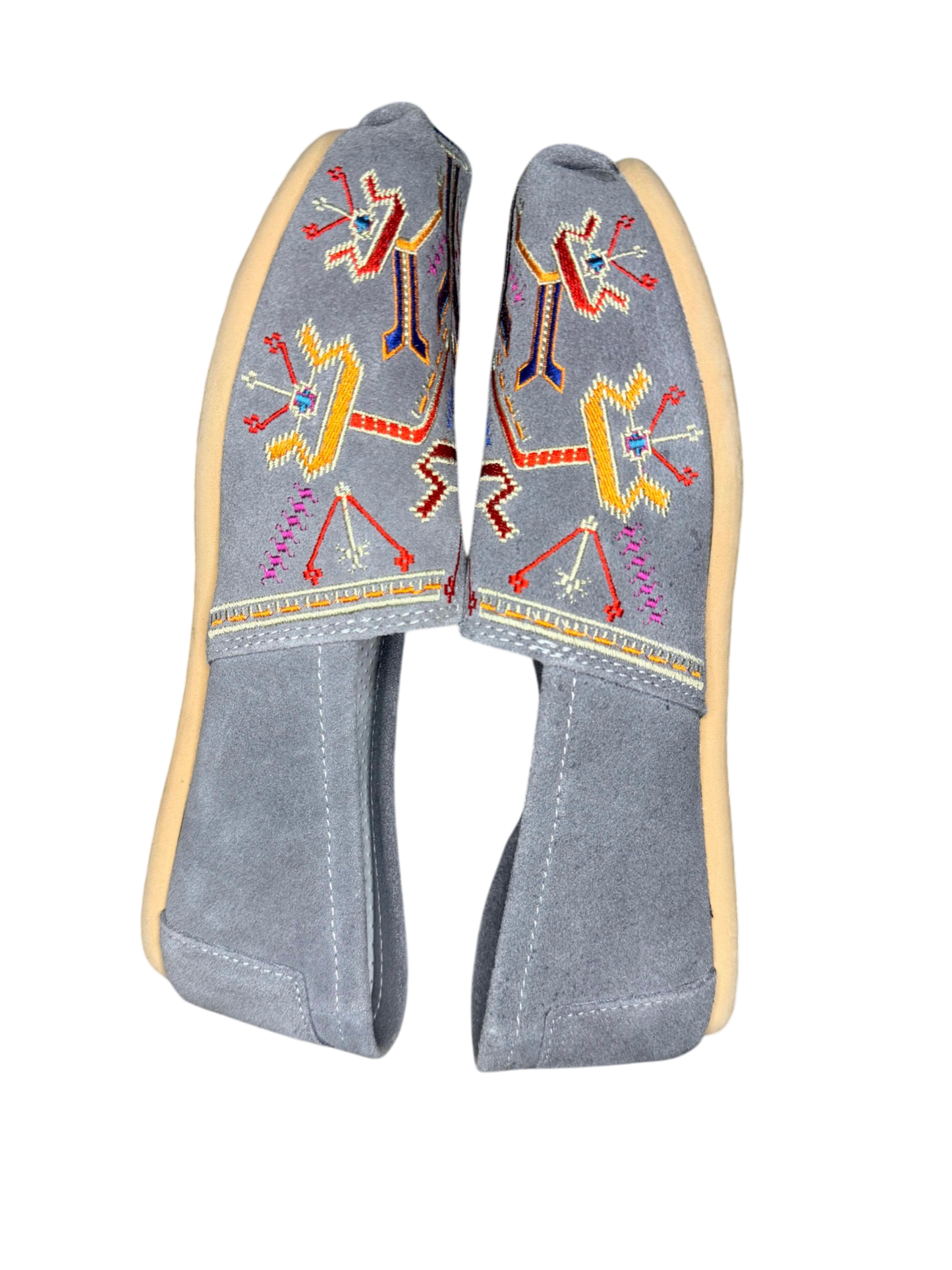 New without Box Tom's Embroidered Grey Moccasin Shoes women's size 8.5