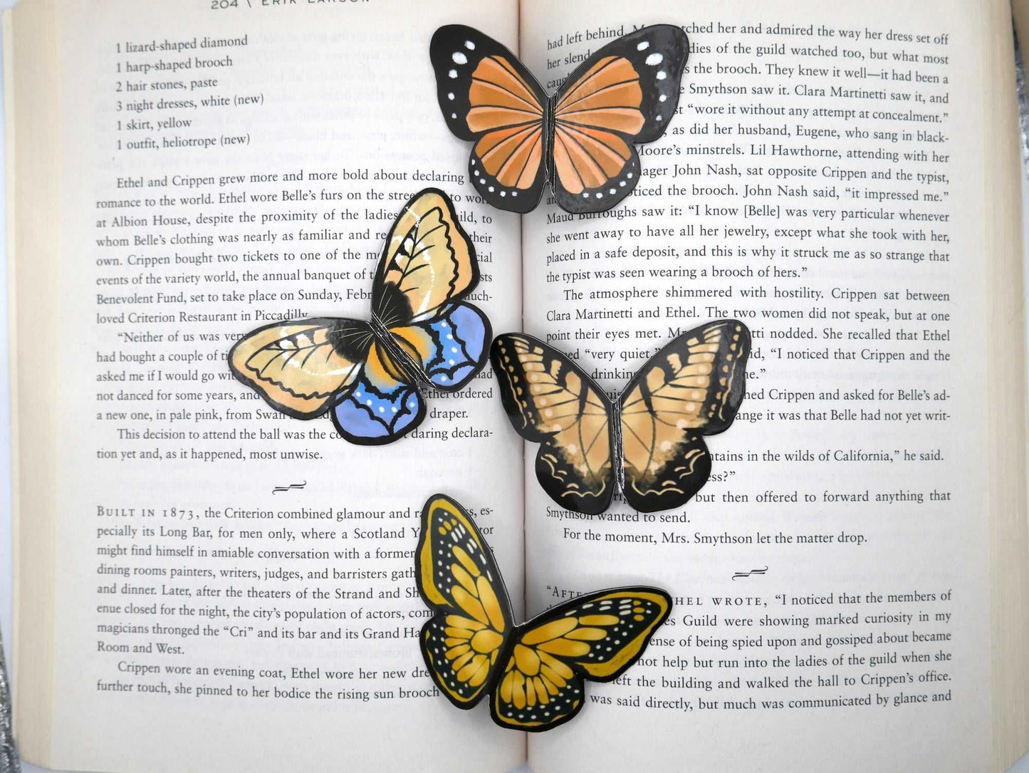 Magnetic Butterfly Bookmarks (Set of 3)