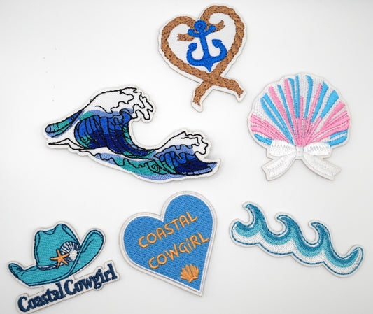 Coastal Cowgirl Iron-On Embroidered Patches (Set of 3)