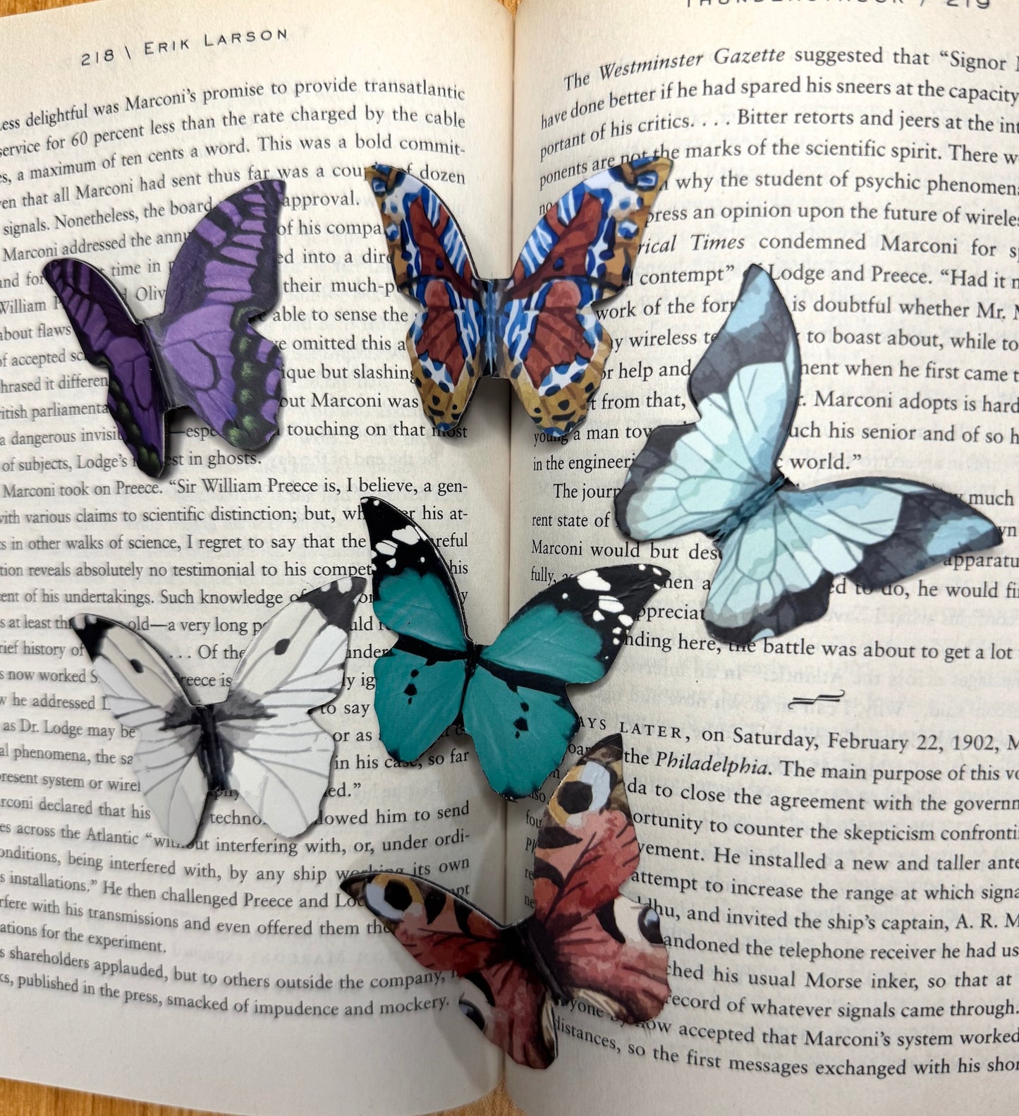 colorful magnetic butterfly bookmarks
