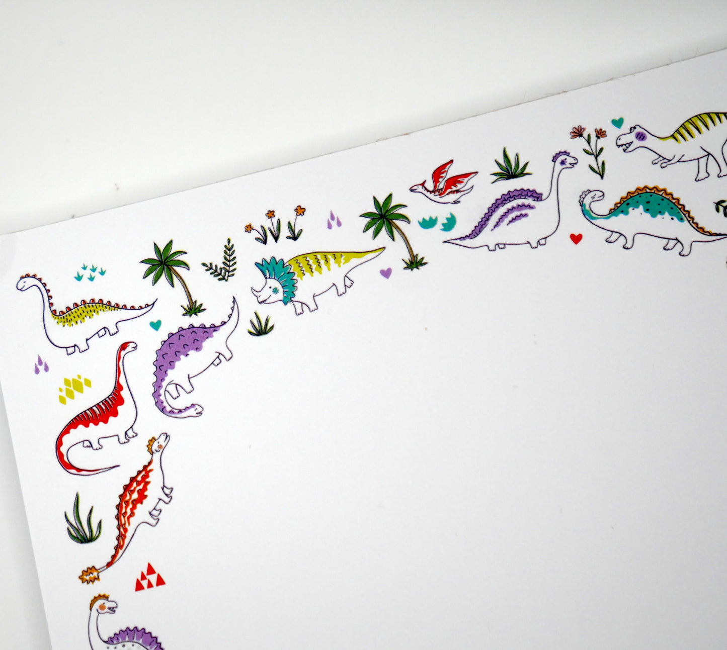 Our Dinosaur 5x7 notepad brings prehistoric joy to your to-dos. 50 thick sheets, no bleed. Made in the USA.