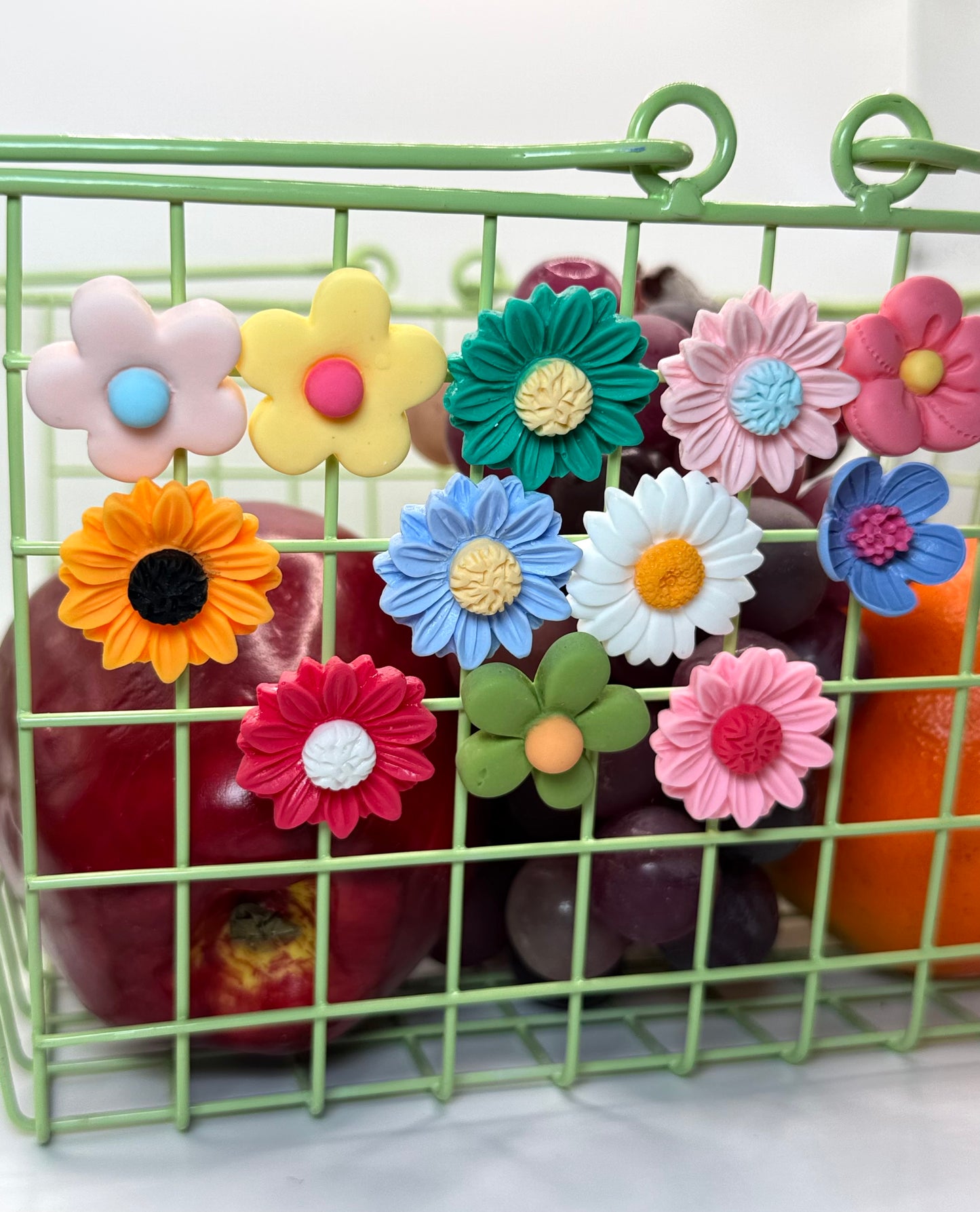 Colorful Floral, Flower Magnets (Set of 3)