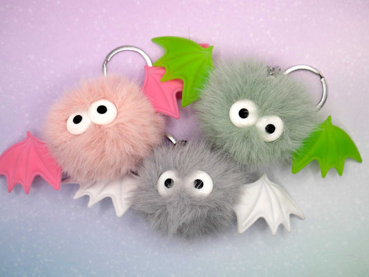 Fuzzy Bat Buddies Keychains & Bag Charms
