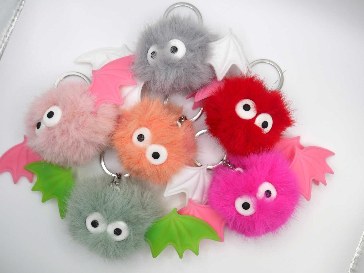 Fuzzy Bat Buddies Keychains & Bag Charms