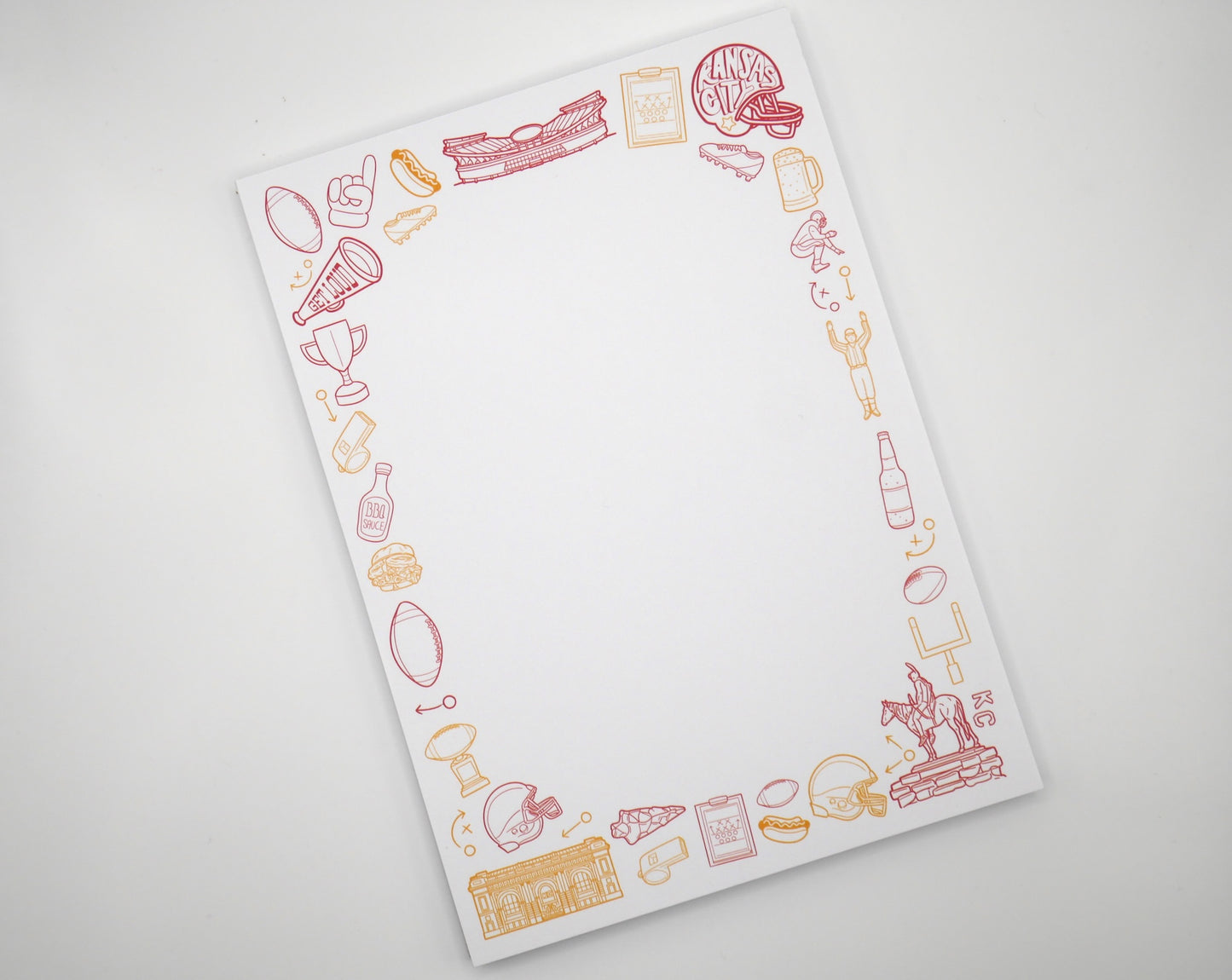 Kansas City KC Chiefs Football 5x7" Notepad