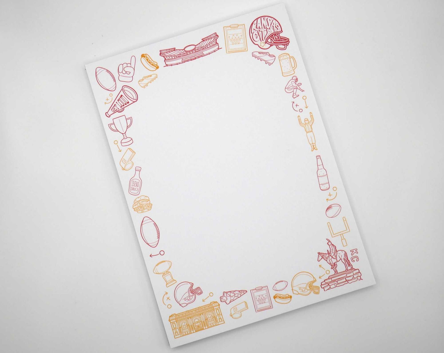 Kansas City KC Chiefs Football 5x7" Notepad
