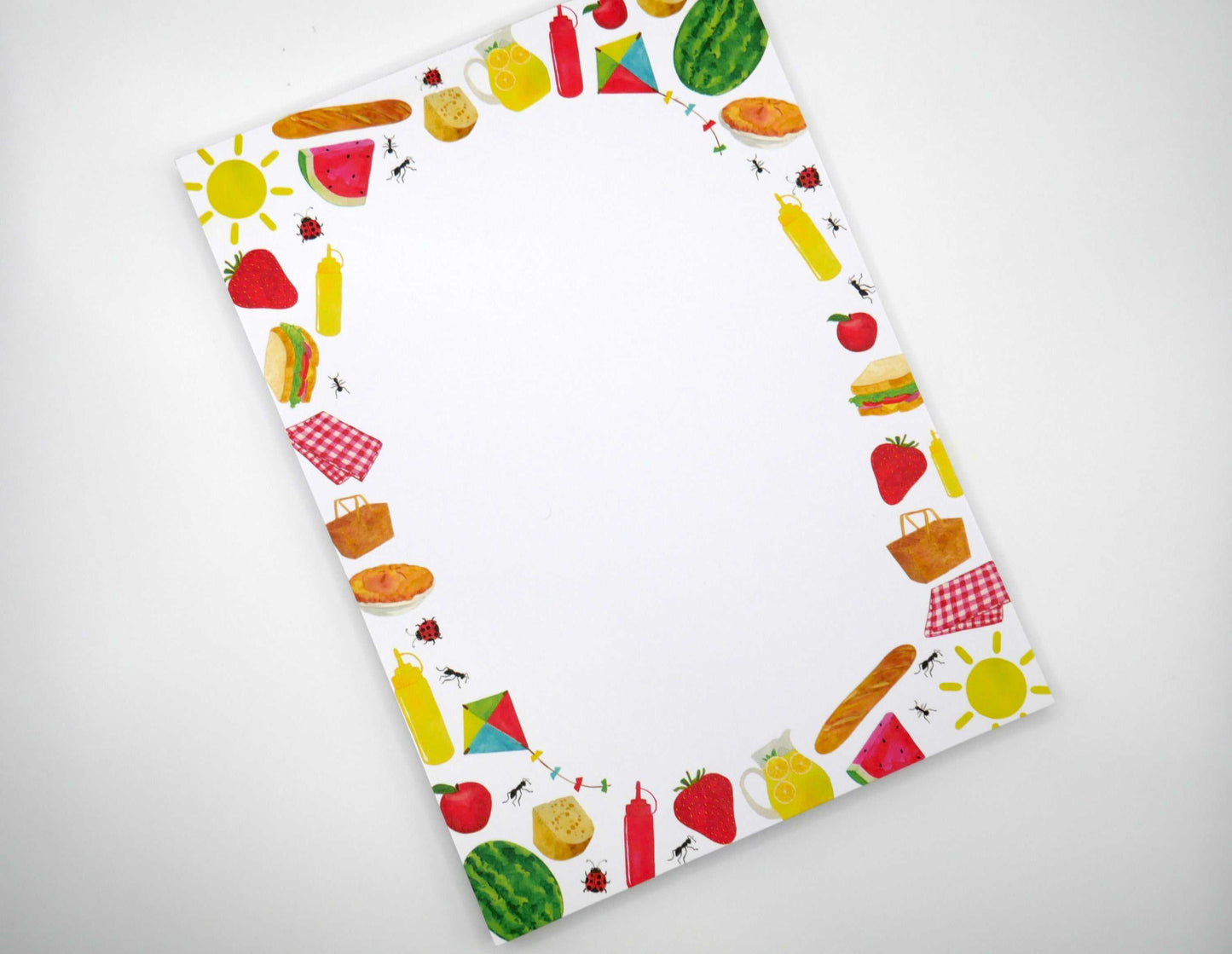 Perfect for your summer tasks or maybe a summer bucket list (a la Moody Judy and the Not-So-Bummer Summer), our picnic notepad is 5x7 inches with 50 sheets on thick 70 pound paper. Printed in the USA.