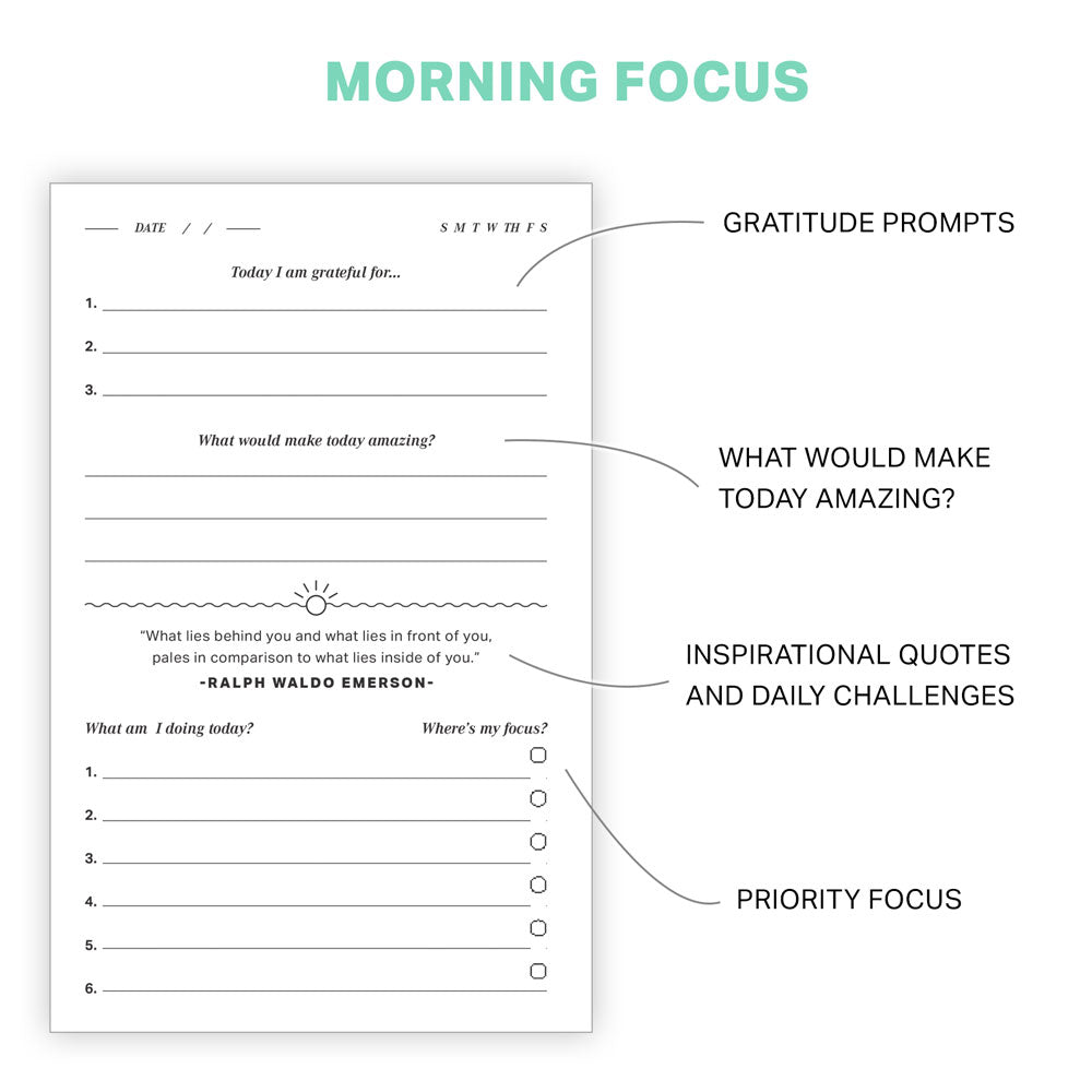 OneBook All-in-One Planner, Notebook, & Journal morning focus