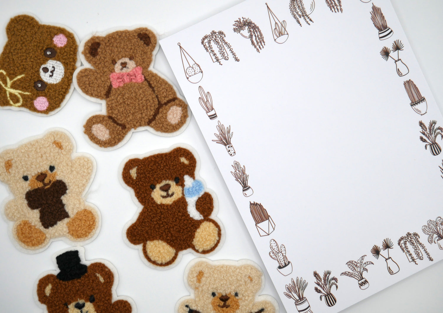 Teddy Bear Fuzzy Iron-On Embroidered Patch Pack (Set of 3)