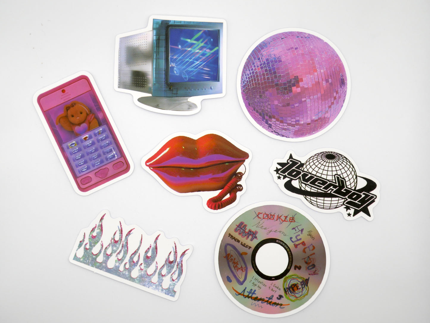 00s, Y2K Pink Themed Girly Stickers (Random Set of 10)