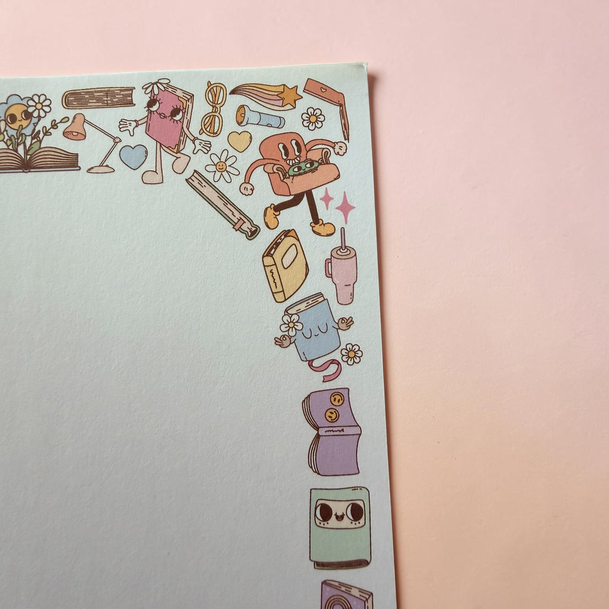 Close up detail of Book-lovers-reader-notepad-gift
