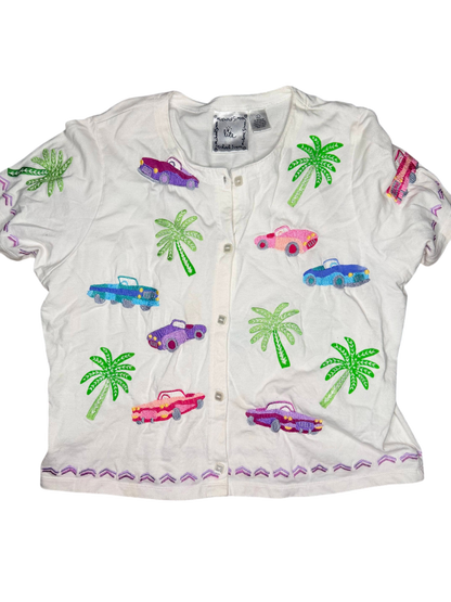 Michael Simon Lite vintage car blouse shirt size medium/large