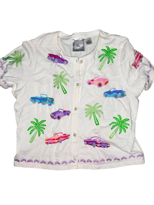 Michael Simon Lite vintage car blouse shirt size medium/large