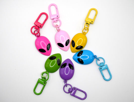 Neon Alien Metal Keychain and Bag Charm