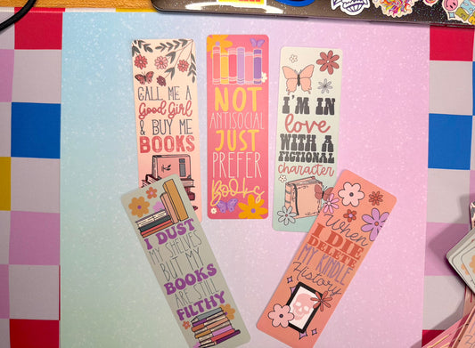 Bibliophile Book Lovers Bookmarks (Set of 3)