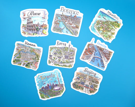 World Landmarks: Countries and Cities Sticker Pack (Set of 5)