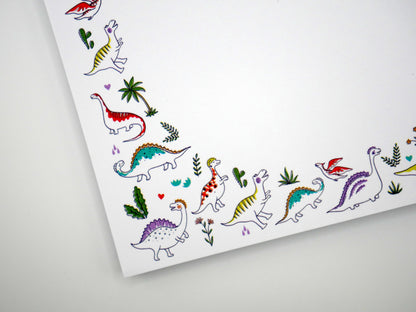 Our Dinosaur 5x7 notepad brings prehistoric joy to your to-dos. 50 thick sheets, no bleed. Made in the USA.