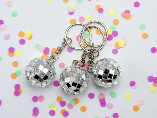 Mesmerizing Disco Ball Keychain and Bag Charm, disco ball decor, mirror ball, retro disco, party disco ball, 70s disco, dance floor ball, sparkling disco, disco aesthetic, vintage disco ball, shiny disco, glitter ball, boho disco, disco vibe, groovy disco, purse charm, key ring, key fob, zipper pull, backpack charm, cute keychain
