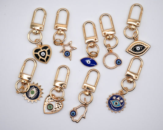 Evil Eye Metal Keychain and Bag Charm