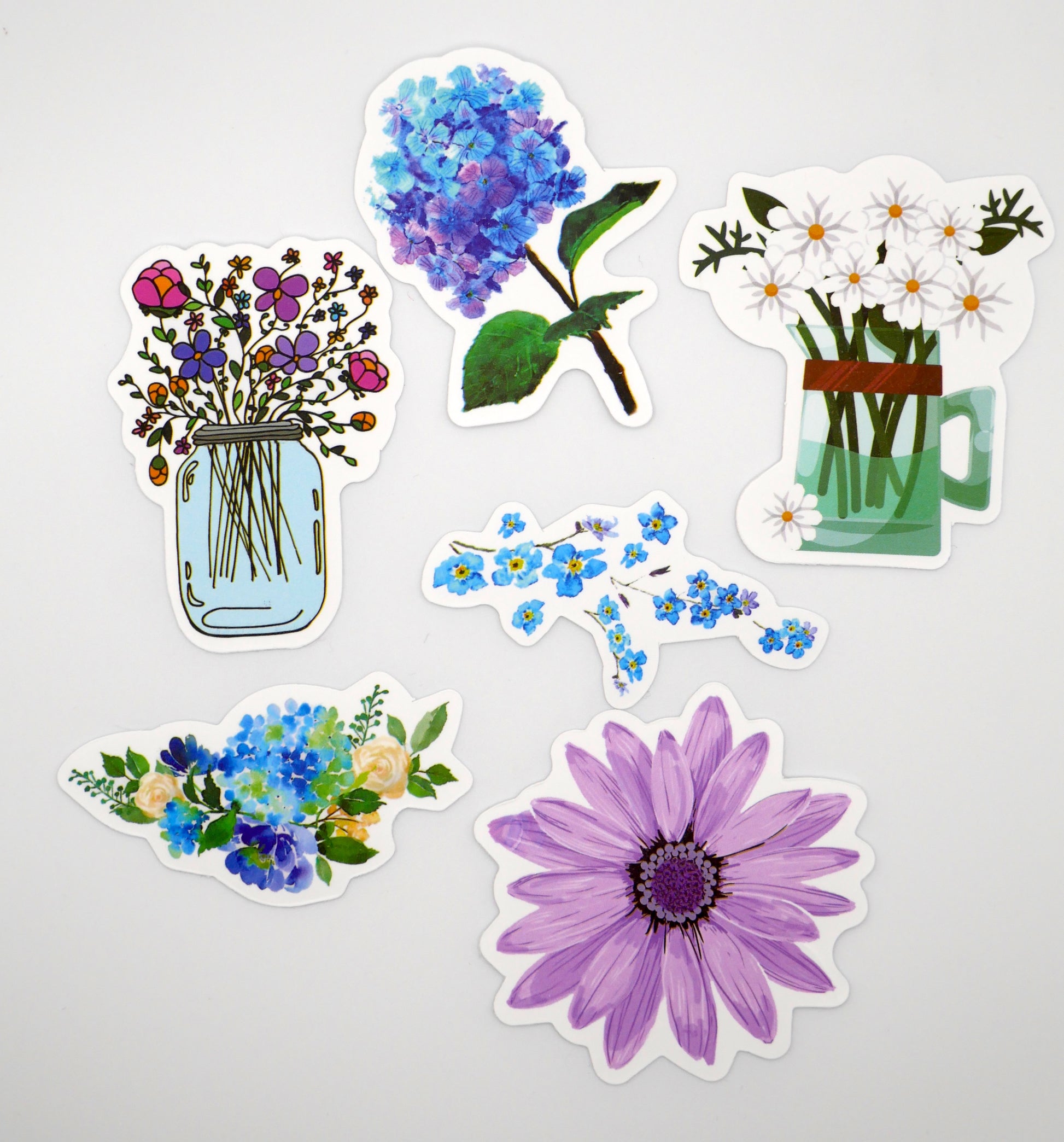 Floral, Cactus, and Mushroom Sticker Packs (Set of 10)