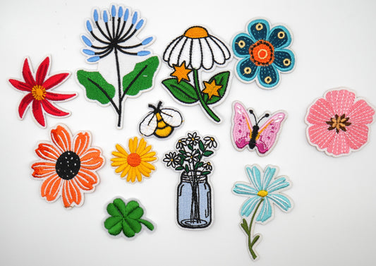 Flower Power Iron-On Embroidered Patches (Set of 3) | Why Begin