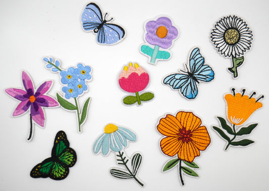 Flower Power Iron-On Embroidered Patches (Set of 3) | Why Begin