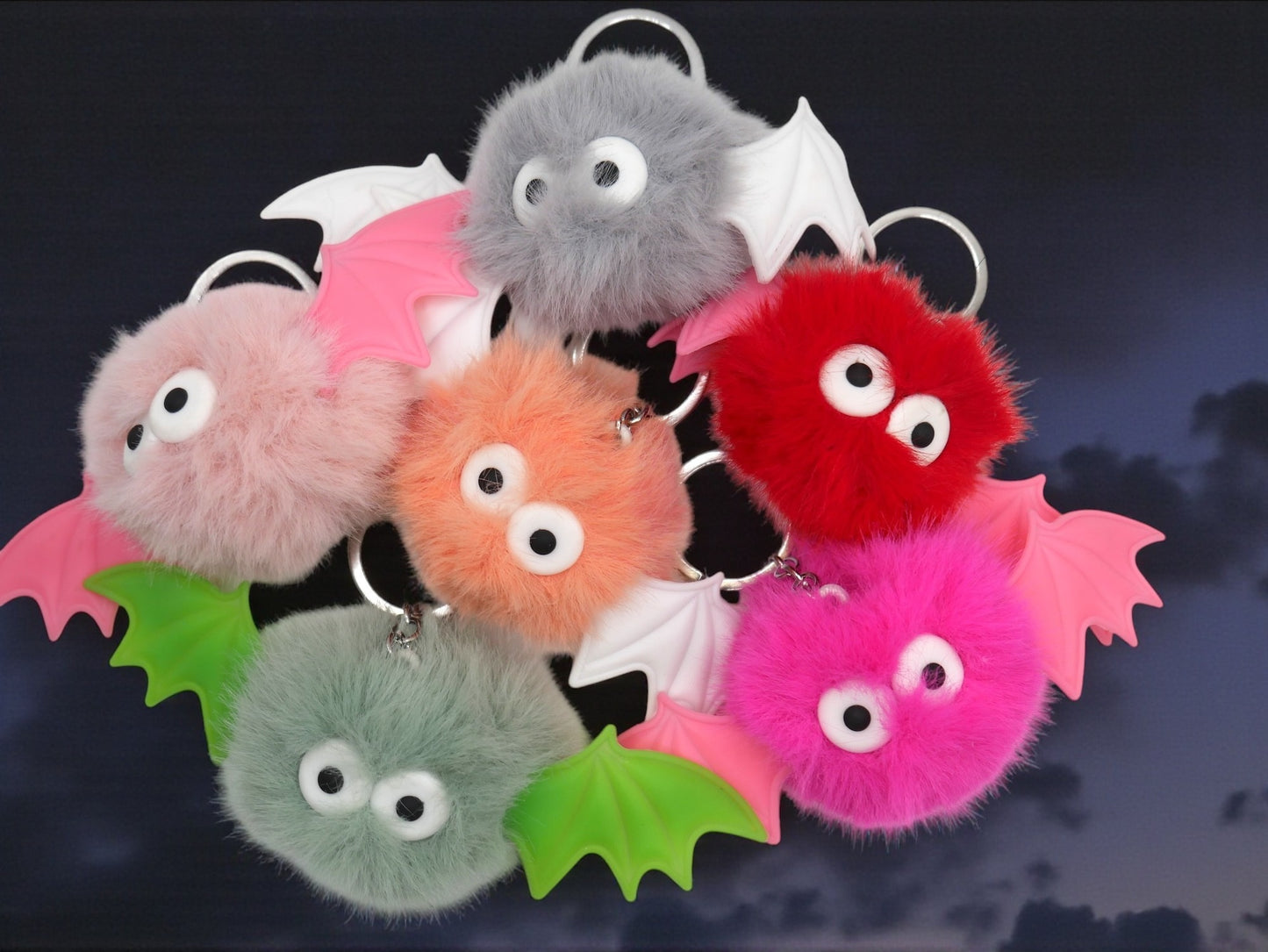 Fuzzy Bat Buddies Keychains & Bag Charms