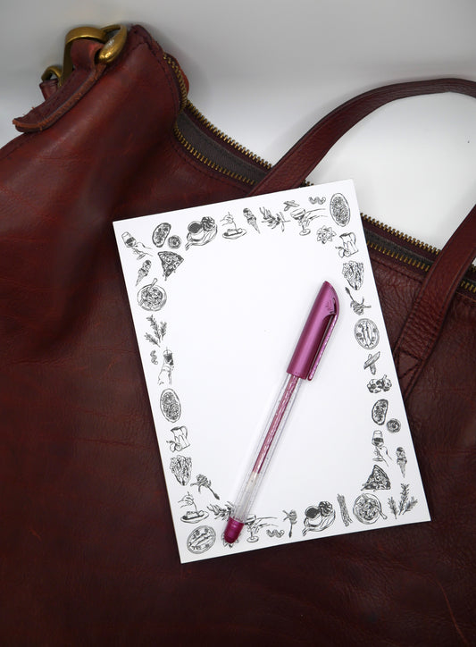 Girl Dinner Food, Pasta, Wine & More 5x7" Notepad | Why Begin