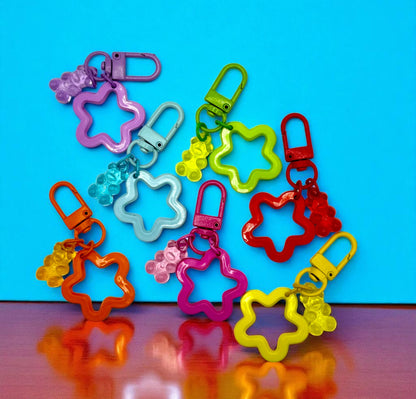 Acrylic Gummy Bear & Star Keychain and Bag Charm bag charm, purse charm, key ring, key fob, zipper pull, backpack charm, cute keychain, ummy bear art, gummy bear decor, gummy bear aesthetic, candy bear, gummy bear charm, gummy bear jewelry, colorful gummy bear, gummy bear print, gummy bear sticker, cute gummy bear, gummy bear motif, gummy bear accessories, gummy bear lover, gummy bear design, resin gummy bear