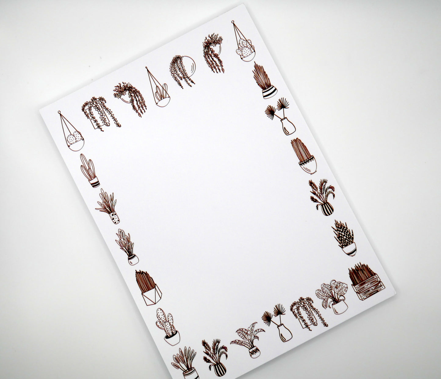 Perfect for the plant lover in your life, our 5x7-inch houseplant notepad features 50 sheets of high-quality, 70-pound paper. Printed in the USA. 