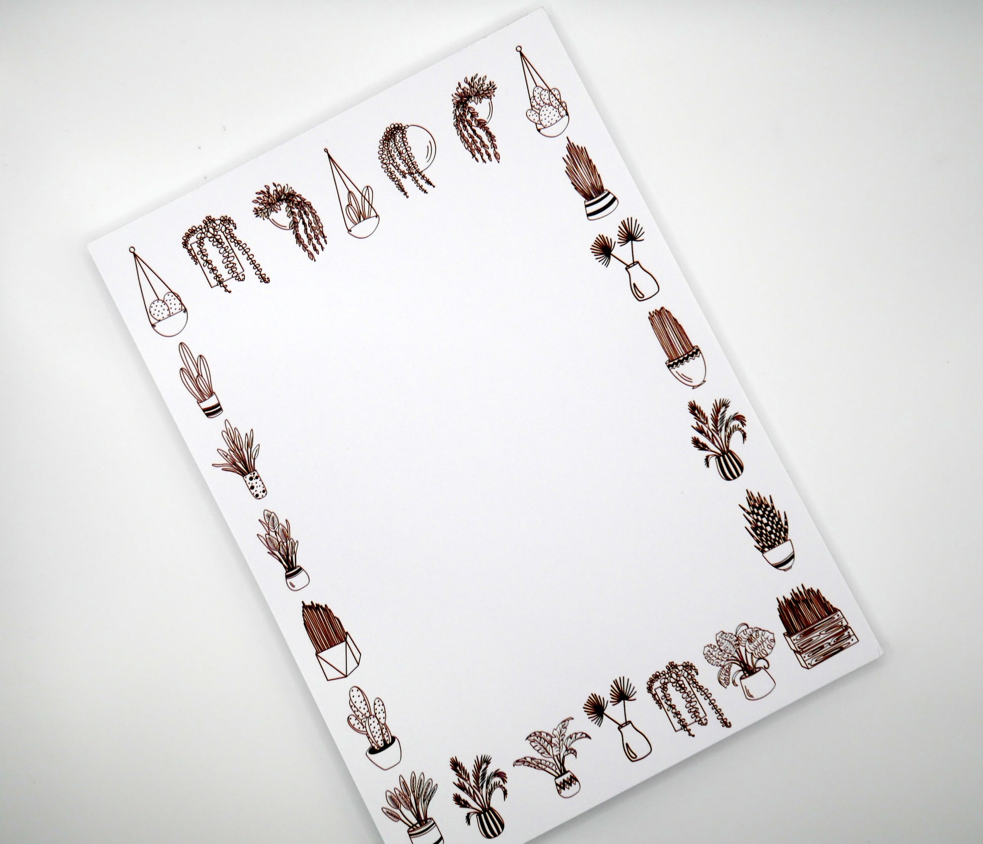 Perfect for the plant lover in your life, our 5x7-inch houseplant notepad features 50 sheets of high-quality, 70-pound paper. Printed in the USA. 