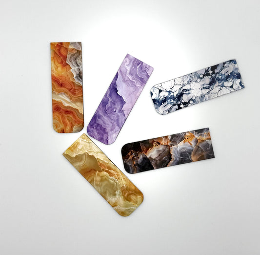Marble Magnetic Fold-Over Bookmarks (Set of 3)