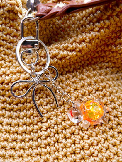 Glitter Glow-in-the-Dark Turtle Keychain and Bag Charm