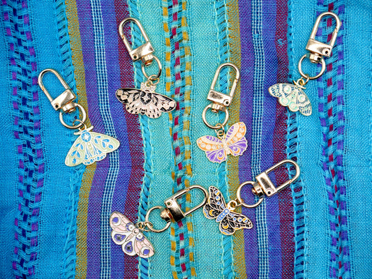 Celestial Moth Metal Keychain and Bag Charm