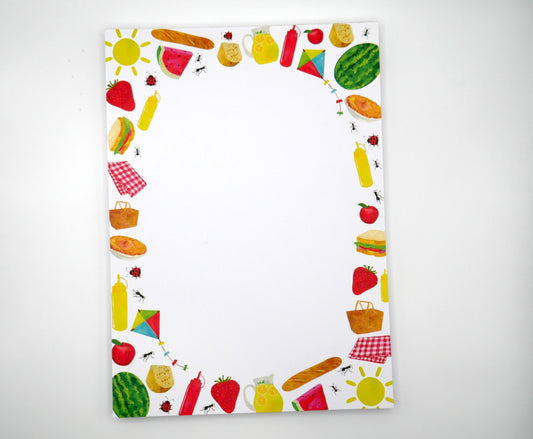 Perfect for your summer tasks or maybe a summer bucket list (a la Moody Judy and the Not-So-Bummer Summer), our picnic notepad is 5x7 inches with 50 sheets on thick 70 pound paper. Printed in the USA. 