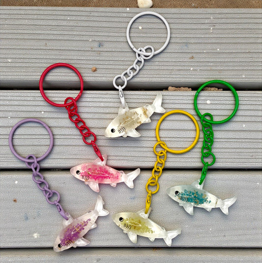 Glittery Shark Keychain and Bag Charm
