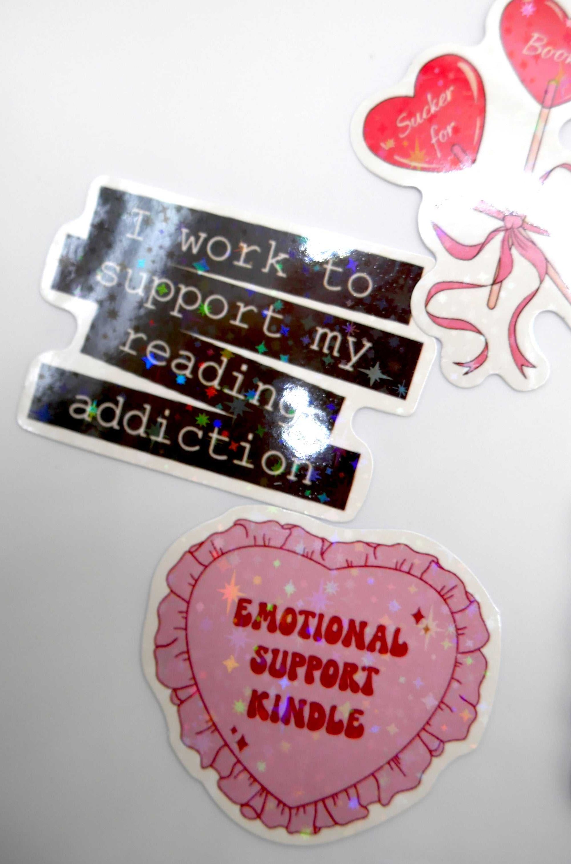 Sparkly Book Lover Stickers (Set of 5)