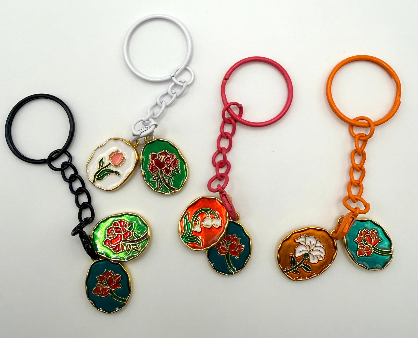 Stained Glass Flowers Keychain and Bag Charm