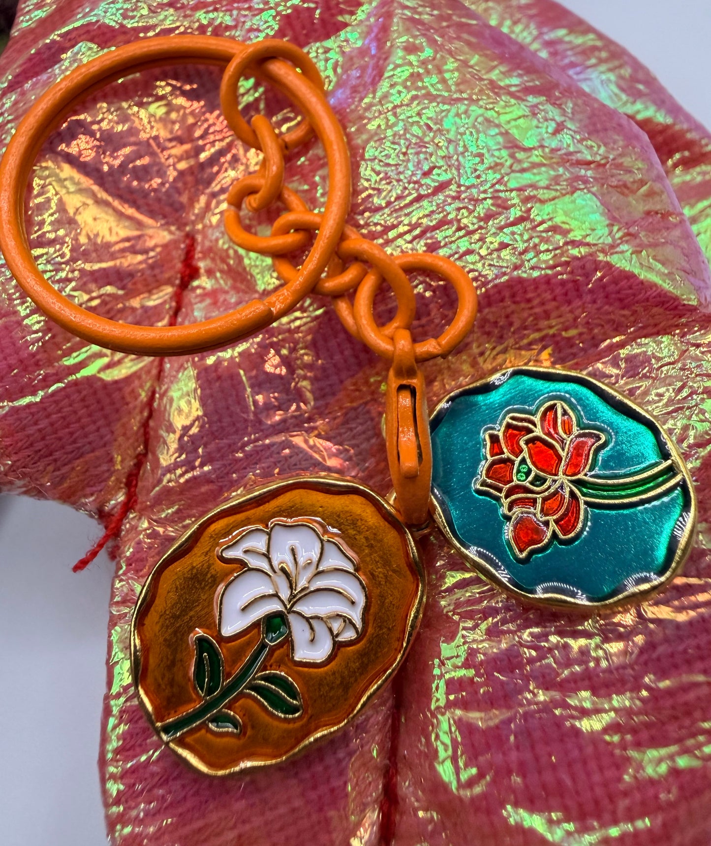 Stained Glass Flowers Keychain and Bag Charm