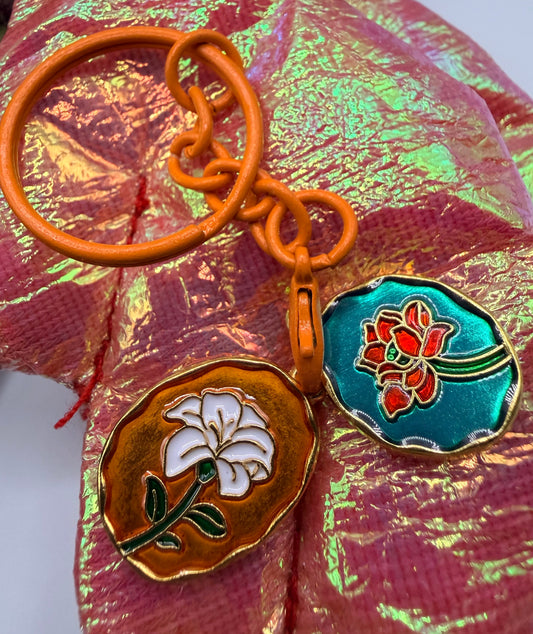 Stained Glass Flowers Keychain and Bag Charm