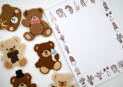 Teddy Bear Fuzzy Iron-On Embroidered Patch Pack (Set of 3)
