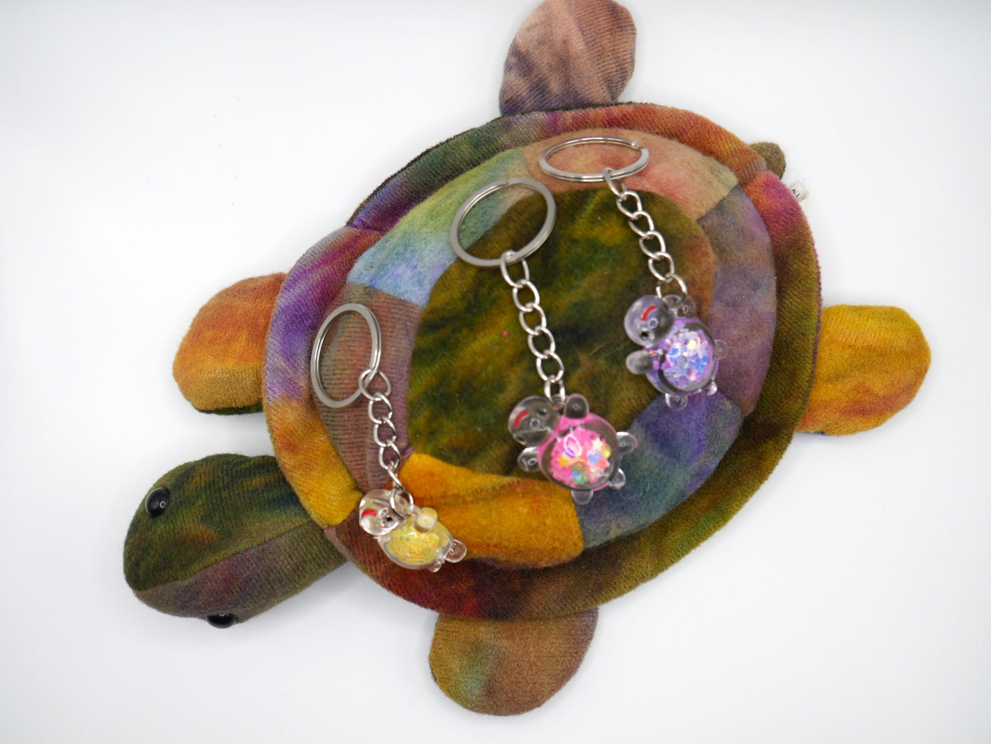 Glitter Glow-in-the-Dark Turtle Keychain and Bag Charm