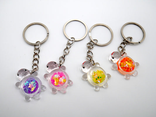 Glitter Glow-in-the-Dark Turtle Keychain and Bag Charm