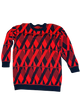 Vintage Black and red knit women's sweater size medium