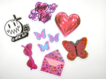 00s, Y2K Pink Themed Girly Stickers (Random Set of 10)